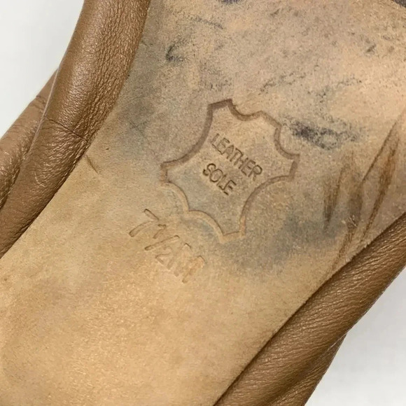 Tory Burch Romy High Heels Shoes Patent Leather Cap Toe Scrunched Brown Tan 7.5 - Picture 12 of 13